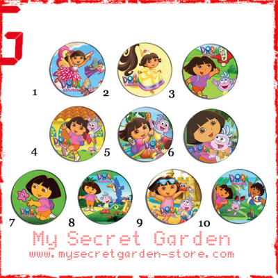 Dora The Explorer - Pinback Button Badge Set ( or Hair Ties / 4.4 cm Badge / Magnet / Keychain Set )